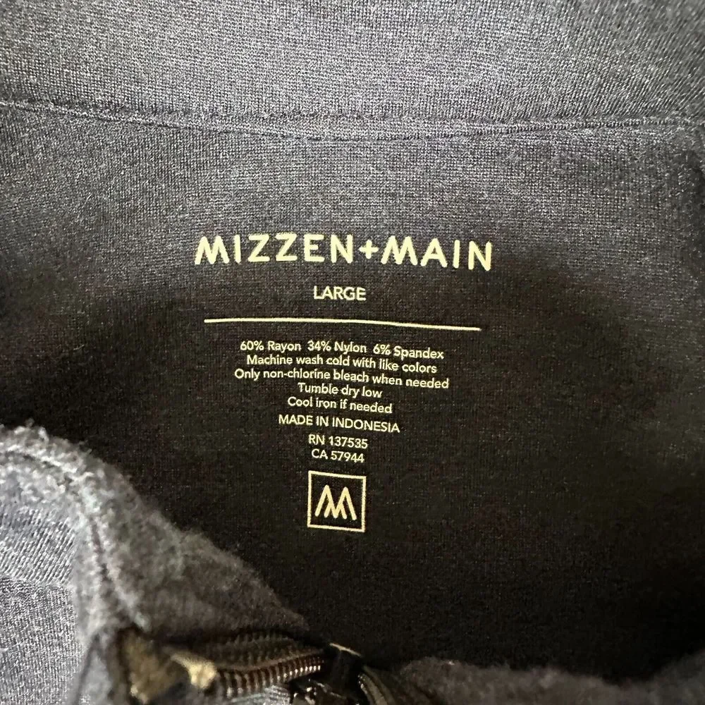 Mizzen + Main Jacket Mens Large Navy ProFlex Performance Full Zip‎ Activewear